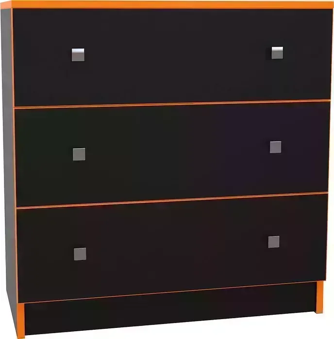 Комод МДК Black 3 ящика Оранж (BL - КМ1О) 3 оранж -