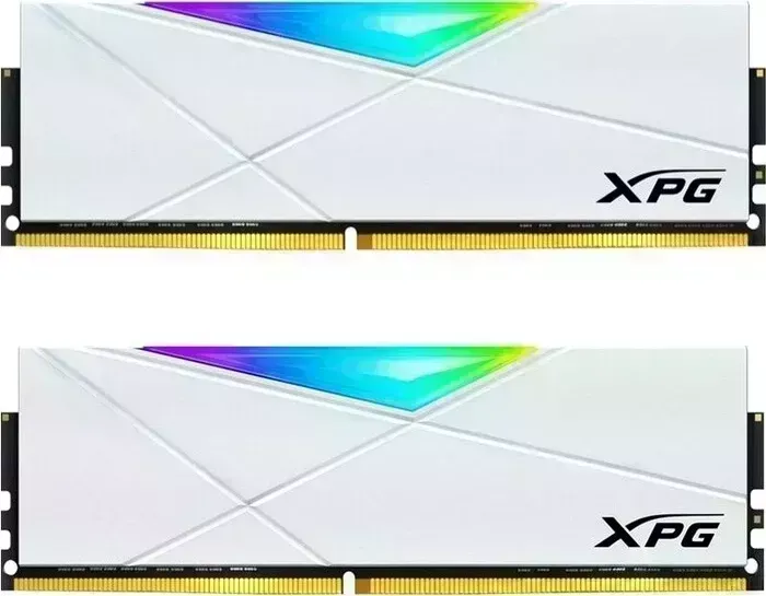 Память оперативная ADATA 16GB (2 x 8Gb) DDR4 UDIMM, XPG SPECTRIX D50, 3200MHz CL16-20-20, 1.35V, RGB + Белый Радиатор. AX4U32008G16A-DW50