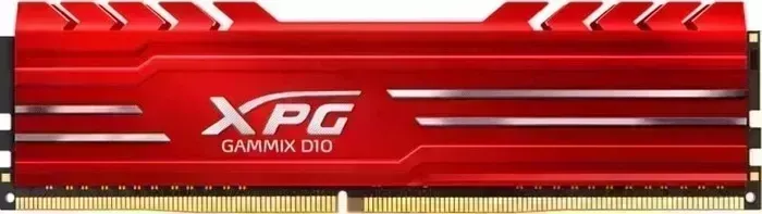 Память оперативная ADATA 16GB DDR4 UDIMM, XPG GAMMIX D10, 3200MHz CL16-20-20, 1.35V, Красный Радиатор AX4U320016G16A-SR10