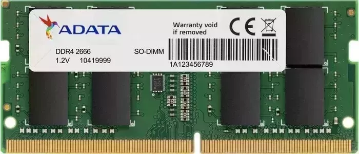 Память оперативная ADATA 4GB DDR4 2666 SO-DIMM Premier AD4S26664G19-SGN, CL19, 1.2V AD4S26664G19-SGN