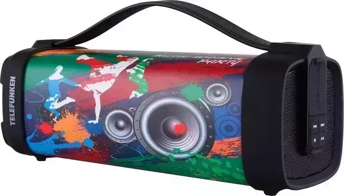 Портативная колонка TELEFUNKEN TF-PS1241B серый 12W 1.0 BT/USB 1500mAh (TF-PS1241B (КАРБОН))