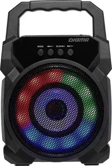 Портативная колонка Digma D-PS1500 черный 10W 1.0 BT 10м 500mAh (SP1500B)