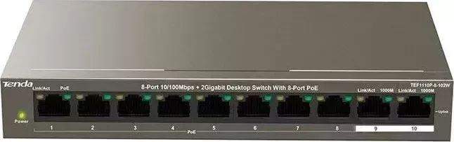 Коммутатор Tenda TEF1110P-8-102W