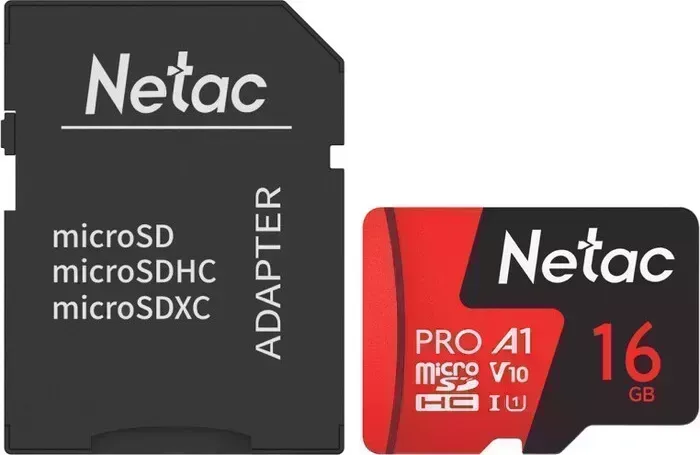 SD карта NeTac MicroSD card P500 Extreme Pro 16GB, retail version w/SD adapter