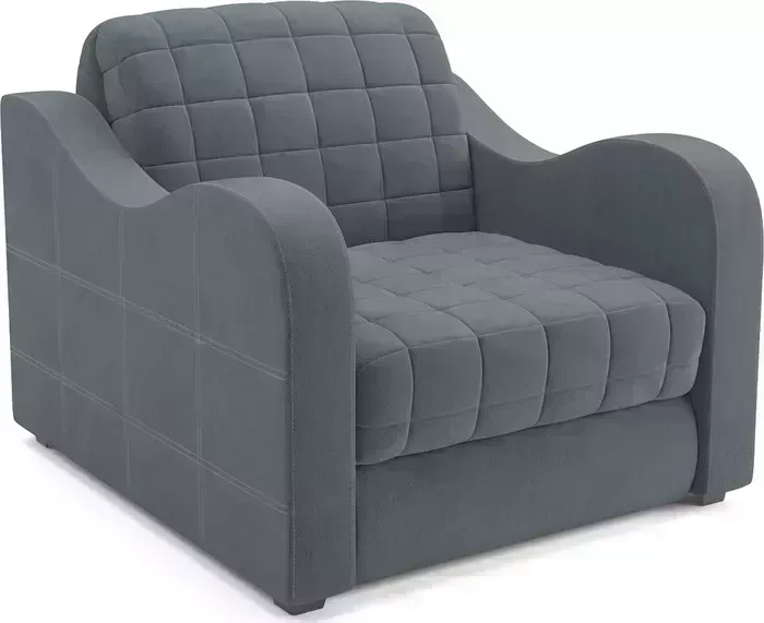 Кресло Mebel Ars Барон №4 (велюр серо-синий HB-178 26)