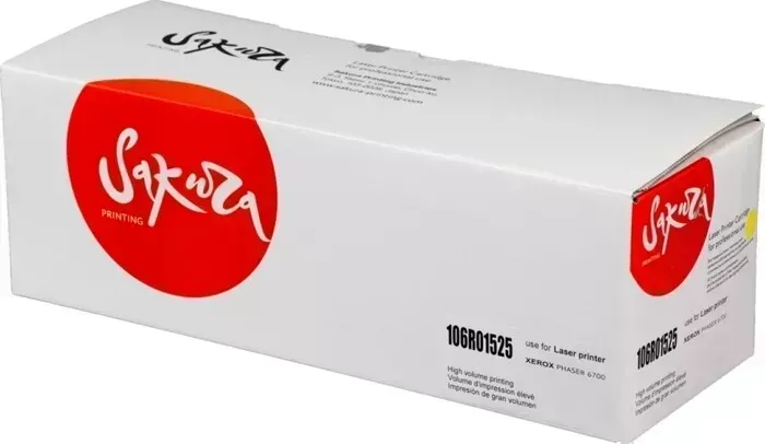 Картридж Sakura 106R01525 желтый, 12 000 к.