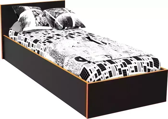 Кровать МДК Black 100х200 Оранж (BL - КР10О)