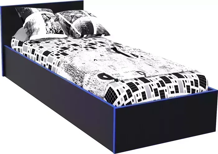 Кровать МДК Black 100х200 Синий (BL - КР10С)