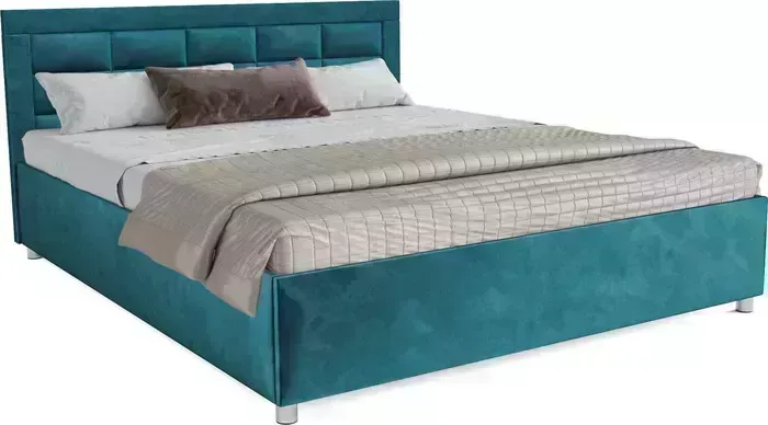 Кровать Mebel Ars Версаль 140 см (бархат сине-зеленый STAR VELVET 43 BLACK GREEN)