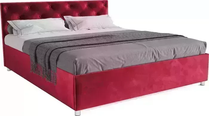 Кровать Mebel Ars Классик 160 см (бархат красный STAR VELVET 3 DARK RED)