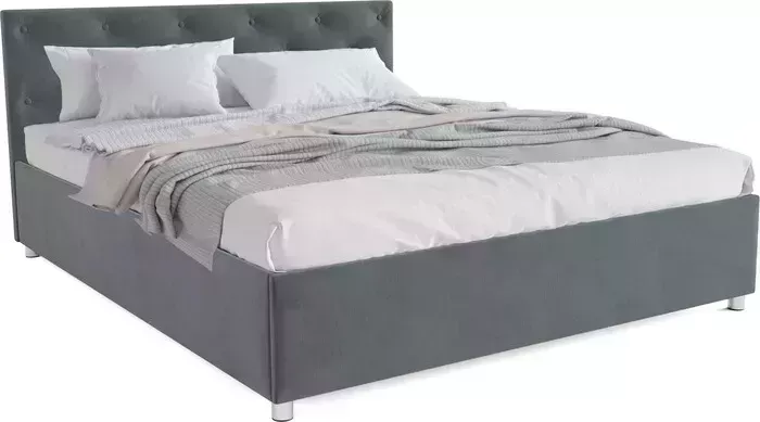 Кровать Mebel Ars Классик 140 см (велюр серо-синий/НВ-178/26)