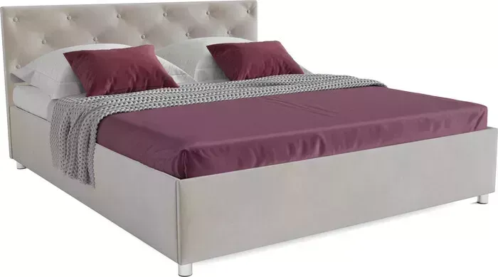Кровать Mebel Ars Классик 140 см (бархат бежевый / STAR VELVET 6 BEIGE)