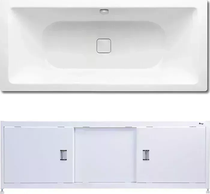 Стальная ванна Kaldewei Conoduo 732 Easy-Clean 170x75 с экраном Emmy Монро и ножками