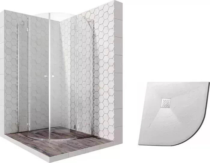 Душевой уголок Ambassador Diamond 90x90 с поддоном, прозрачный, хром (12011101, GR-S19090)