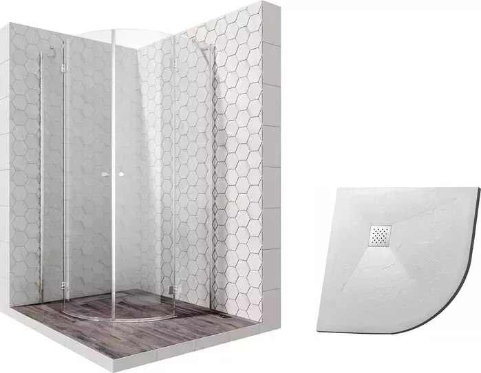 Душевой уголок Ambassador Diamond 100x100 с поддоном, прозрачный, хром (12011102, GR-S1100100)