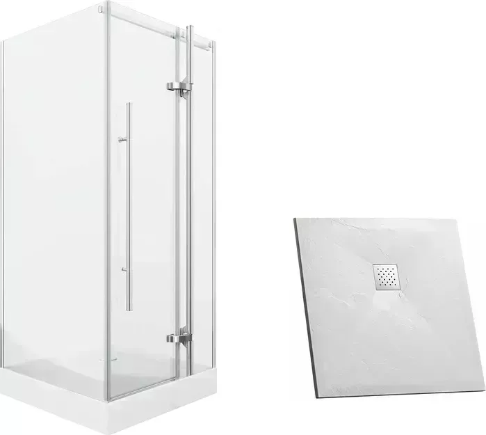 Душевой уголок Grossman Style 90х90 с поддоном, прозрачный, хром (GR-6090, GR-S19090Q)