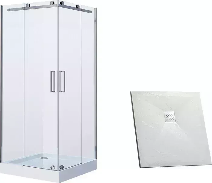 Душевой уголок Grossman Cosmo 100х100 с поддоном, прозрачный, хром (GR-1100, GR-S1100100Q)