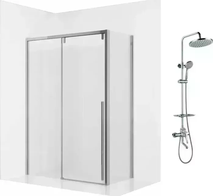 Душевой уголок Ambassador Intense 160x100 с системой Lemark, прозрачный, хром (110021105IX-100IX, LM7010C)
