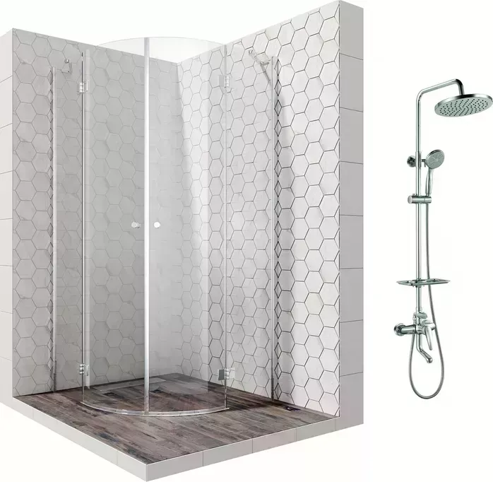 Душевой уголок Ambassador Diamond 100x100 с системой Lemark, прозрачный, хром (12011102, LM7010C)