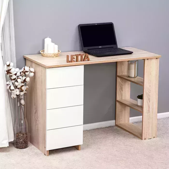 Стол письменный Letta Ультра дуб сонома/белый текстура (L135524)