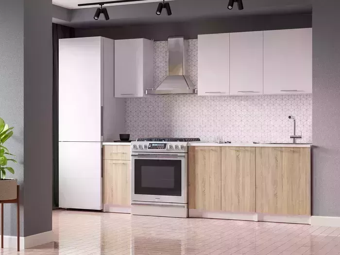 Кухонный гарнитур Mebel Ars Лион 1,8 м (дуб сонома/белый) Кухня м
