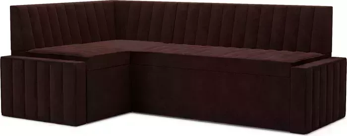 Кухонный диван Mebel Ars Вермут левый угол (велюр шоколад HB-178 16) 193х82х113 см