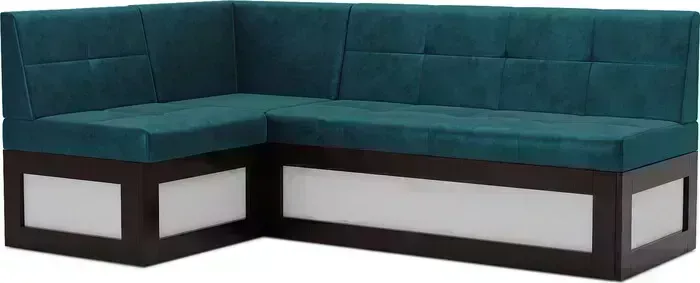 Кухонный диван Mebel Ars Нотис левый угол (бархат сине-зеленый STAR VELVET 43 BLACK GREEN) 187х82х112 см