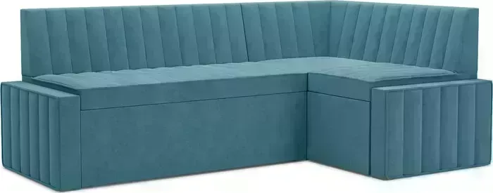 Кухонный диван Mebel Ars Вермут правый угол (голубой - Luna 089) 213х82х133 см
