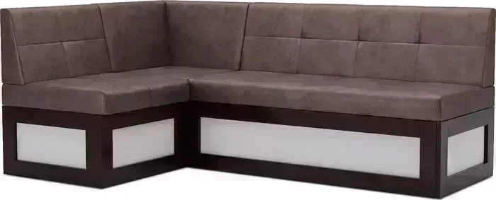 Кухонный диван Mebel Ars Нотис левый угол (бархат серо-шоколадный STAR VELVET 60 COFEE) 207х82х132 см