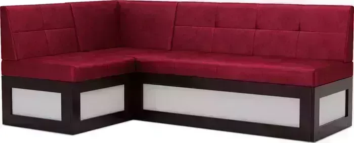 Кухонный диван Mebel Ars Нотис левый угол (бархат красный STAR VELVET 3 DARK RED) 207х82х132 см
