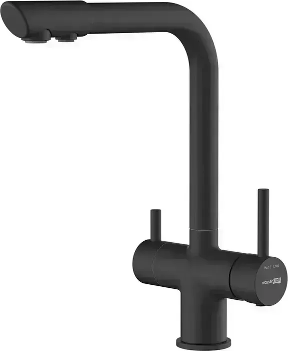 Смеситель для кухни Wasserkraft с подключением фильтра, черный soft-touch (A8367)