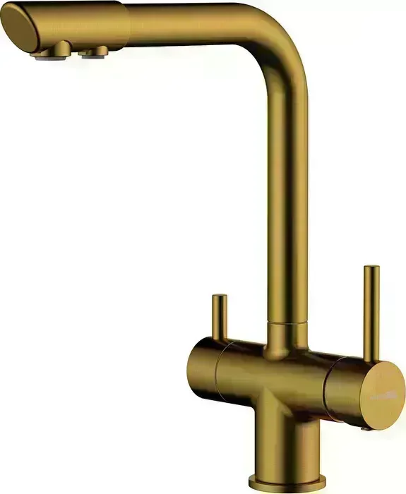 Смеситель для кухни Wasserkraft с подключением фильтра, матовое золото (A8387)