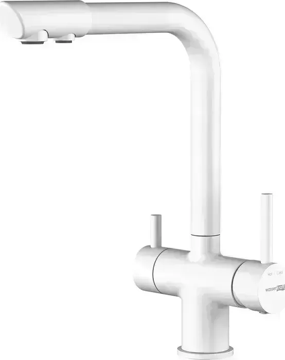 Смеситель для кухни Wasserkraft с подключением фильтра, белый soft-touch (A8357)