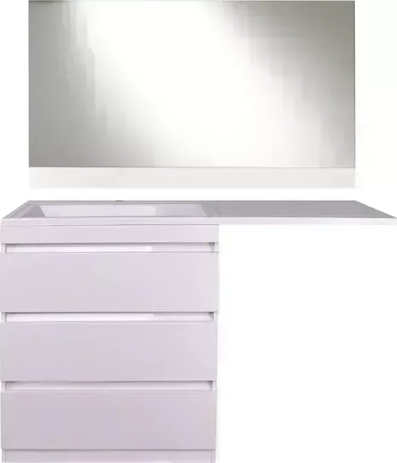 Мебель для ванной Style line Даллас Люкс 68 (130L) три ящика, под стиральную машину, белая