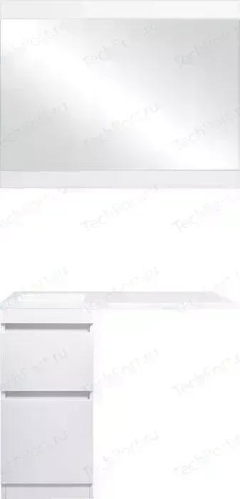 Мебель для ванной Style line Даллас Люкс 38 (100L) напольная, под стиральную машину, белая эмаль