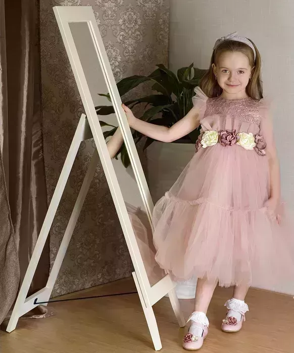 Зеркало напольное Мебелик BeautyStyle 1 слоновая кость 138х35