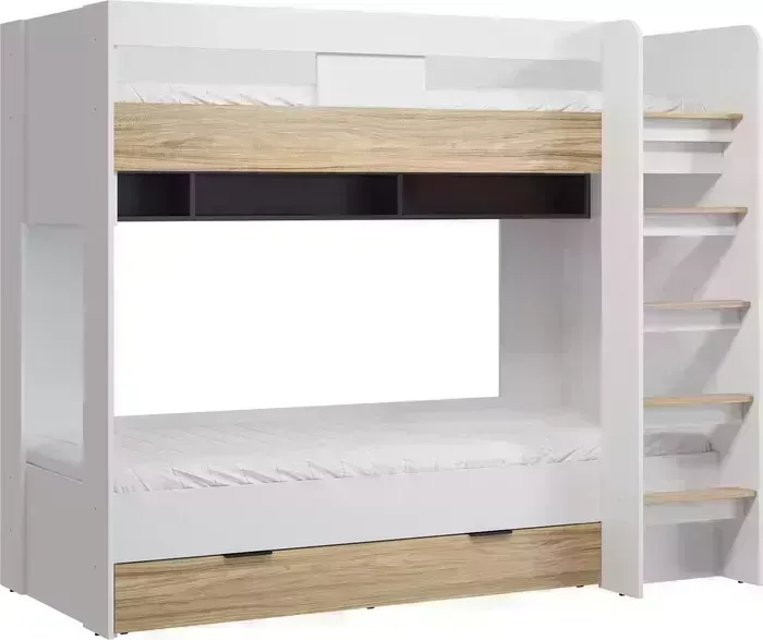 Кровать двухъярусная Compass двухъярусная СкайЛайт СЛ-30К блэквуд ячменный/графит/белый/меренга