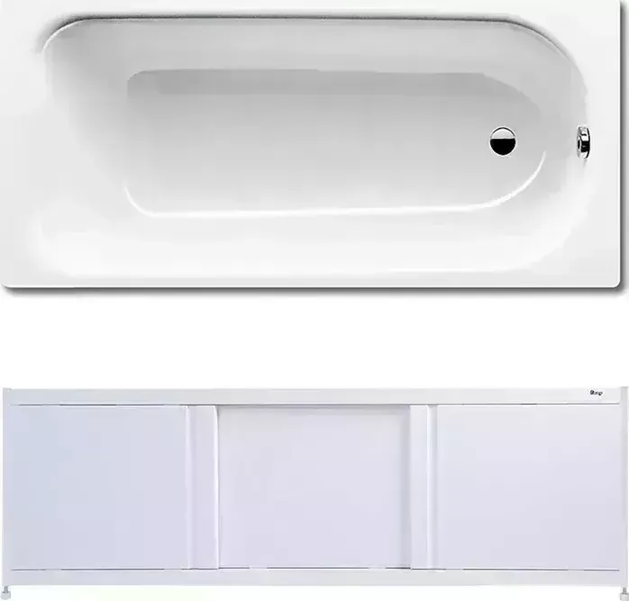 Стальная ванна Kaldewei Saniform Plus 362-1 Easy-Clean, Anti-Slip 160x70 с экраном Emmy Бриз и ножками