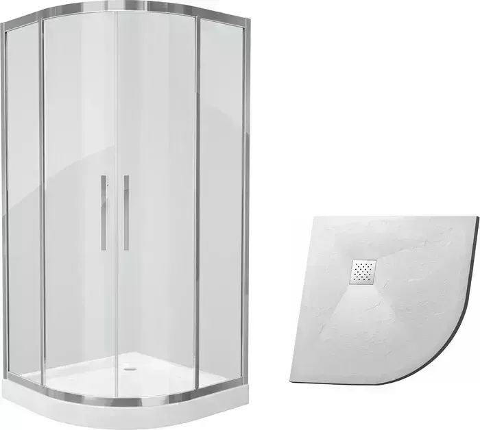 Душевой уголок Grossman Pragma 100x100 с поддоном, прозрачный, серебро (PR-100S, GR-S1100100)