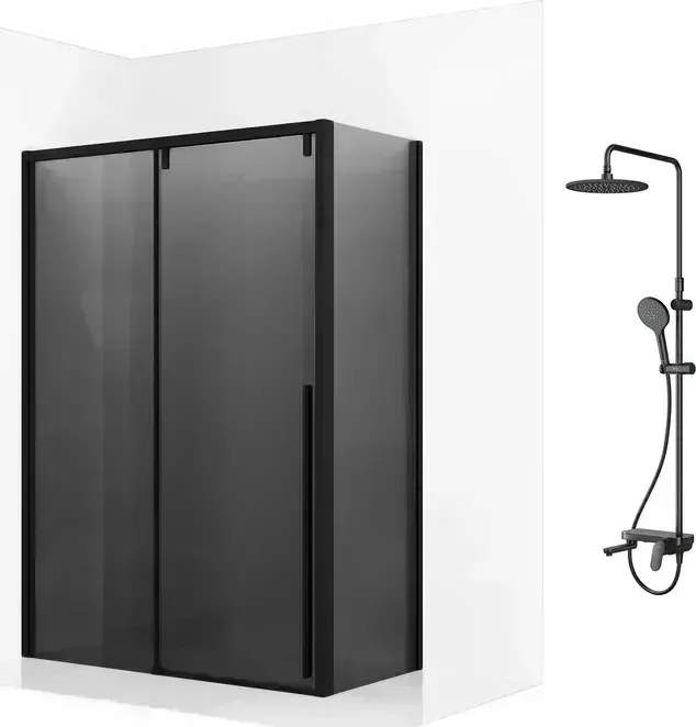 Душевой уголок Ambassador Intense 130x100 с системой Am.Pm, тонированный, черный (110022202IBB-100IBB, F0780722)
