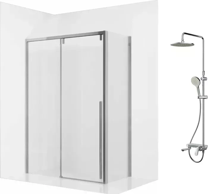 Душевой уголок Ambassador Intense 140x110 с системой Am.Pm, прозрачный, хром (110021103IX-110IX, F0780700)