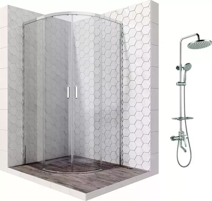 Душевой уголок Ambassador Queen 100x100 с системой Lemark, прозрачный, хром (11011102, LM7010C)