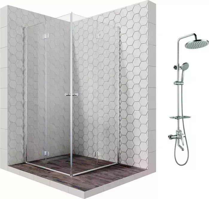 Душевой уголок Ambassador Diamond 100x100 с системой Lemark, прозрачный, хром (12011110, LM7010C)