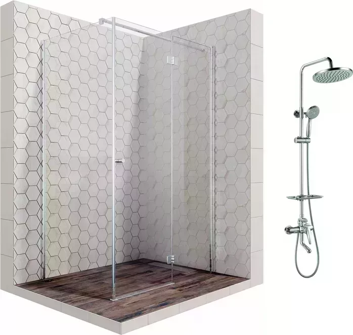 Душевой уголок Ambassador Diamond 120x90 с системой Lemark, правый, прозрачный, хром (12011108R, LM7010C)