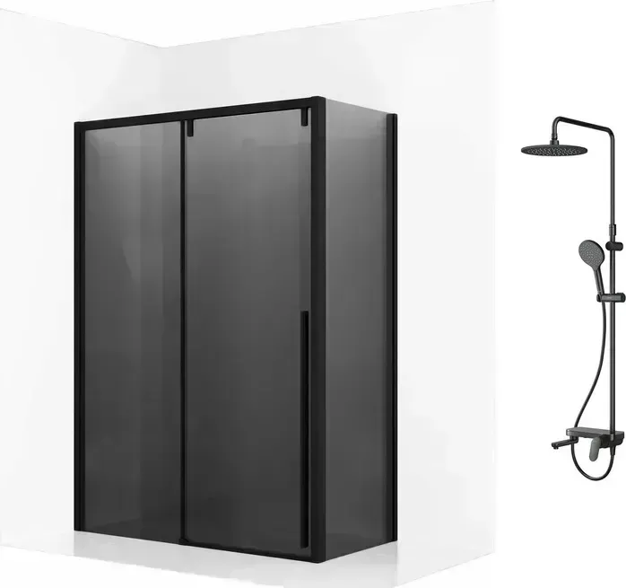 Душевой уголок Ambassador Intense 160x100 с системой Am.Pm, тонированный, черный (110022205IBB-100IBB, F0780722)