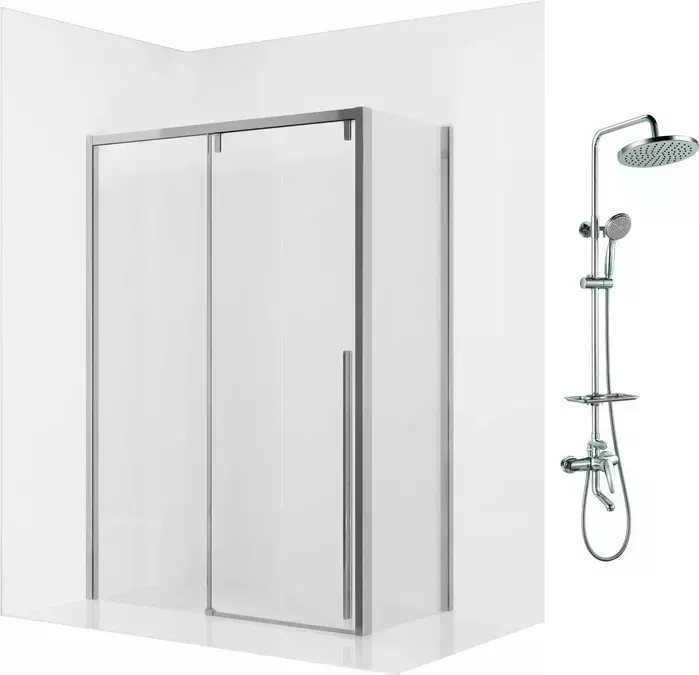Душевой уголок Ambassador Intense 160x110 с системой Lemark, прозрачный, хром (110021105IX-110IX, LM7010C)