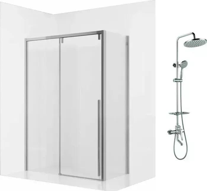 Душевой уголок Ambassador Intense 130x100 с системой Lemark, прозрачный, хром (110021102IX-100IX, LM7010C)