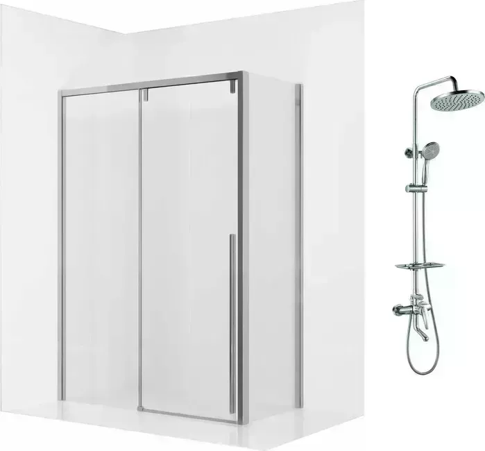 Душевой уголок Ambassador Intense 150x80 с системой Lemark, прозрачный, хром (110021104IX-80IX, LM7010C)