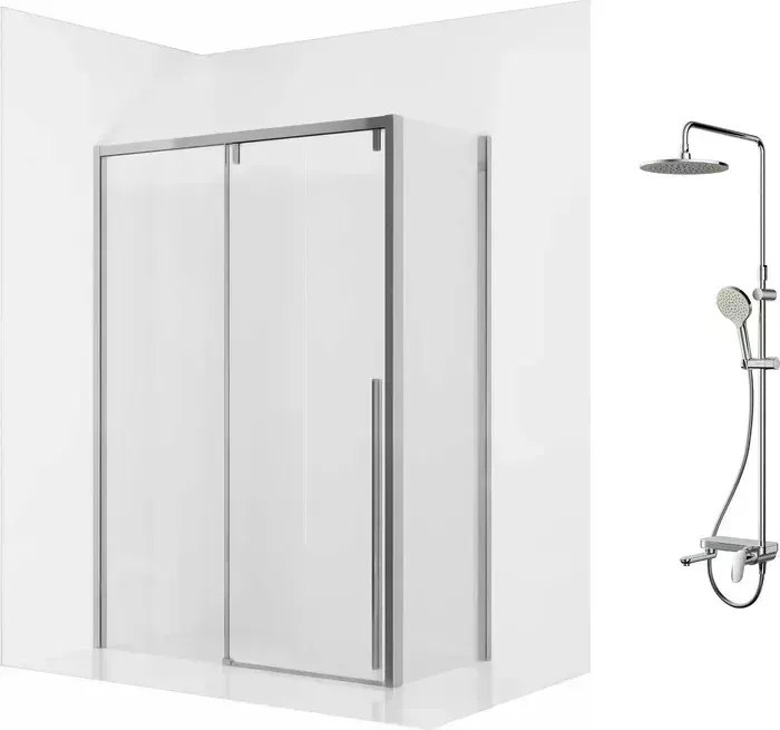 Душевой уголок Ambassador Intense 130x80 с системой Am.Pm, прозрачный, хром (110021102IX-80IX, F0780700)