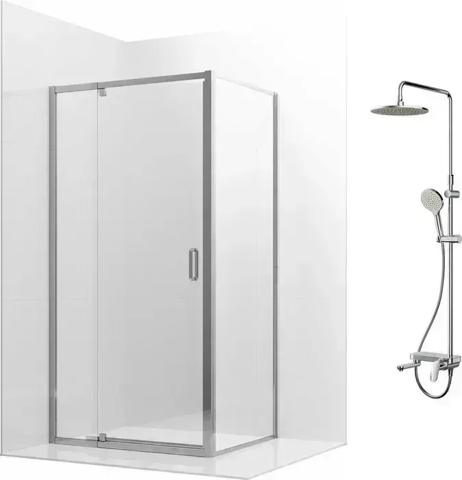 Душевой уголок Ambassador Elysium 80x100 с системой Am.Pm, прозрачный, хром (111021102KX-100KX, F0780700)